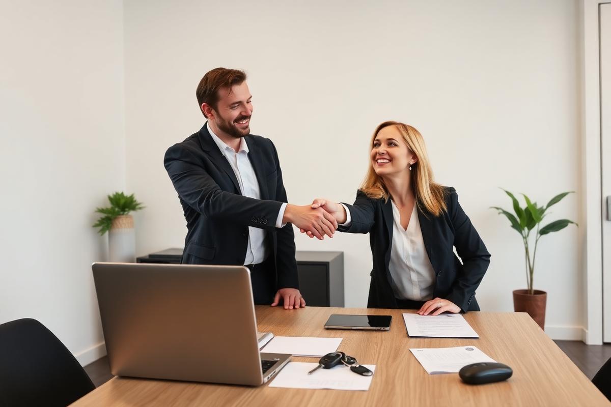 Ondernemer in gesprek over een zakelijke leaseaanvraag
